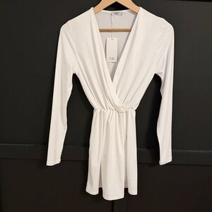 New with tags! Tobi White Faux Wrap Mini Dress